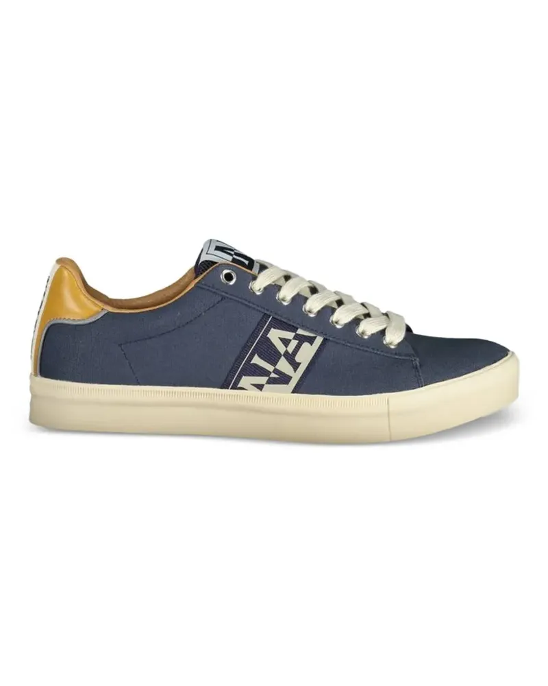 Napapijri logo-print canvas sneakers - Blau Blau