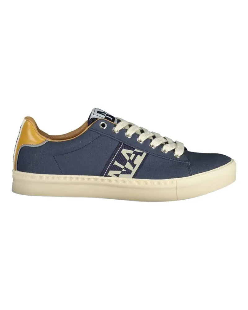 Napapijri logo-print canvas sneakers - Blau Blau