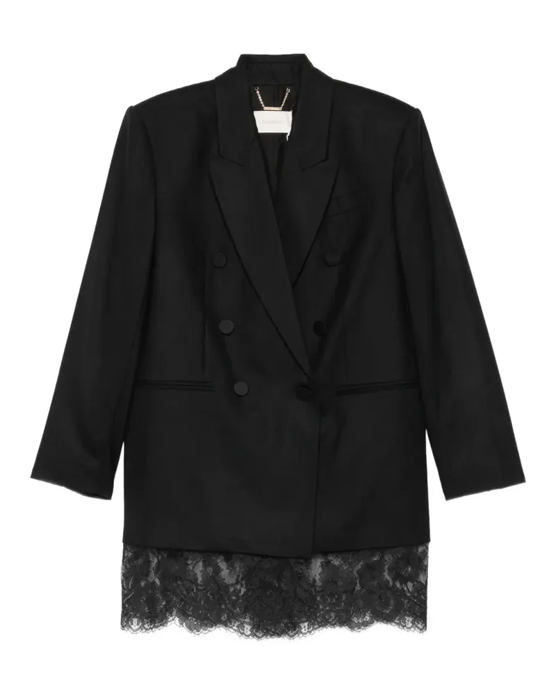 Zimmermann lace-trim double-breasted blazer - Schwarz Schwarz