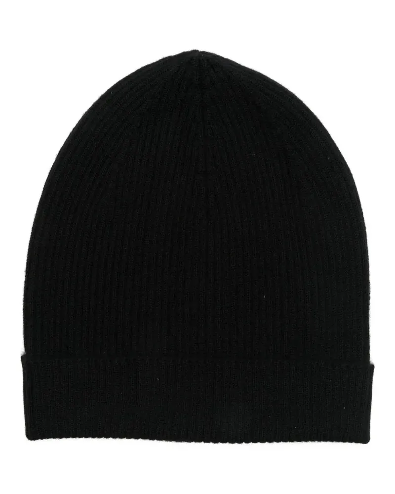 Rick Owens Gerippte Kaschmirbeanie - Schwarz Schwarz