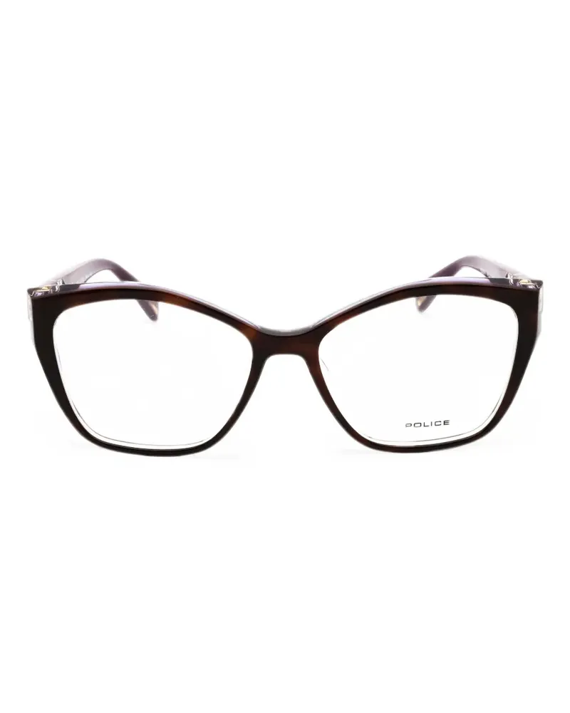 Police Brille mit Cat-Eye-Gestell - Braun Braun