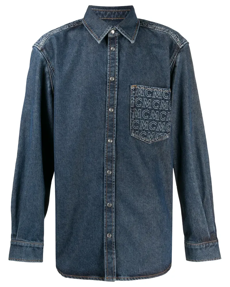 MCM Jeanshemd mit Brusttasche - Blau Blau