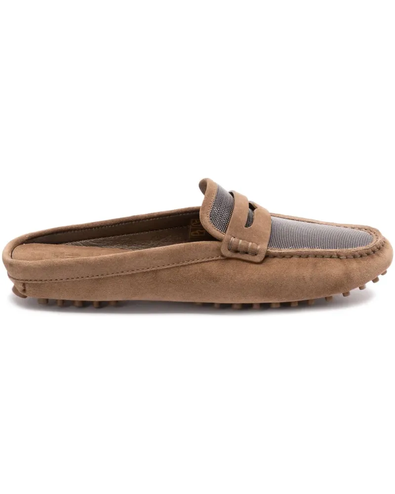 Brunello Cucinelli Mules aus Wildleder - Braun Braun