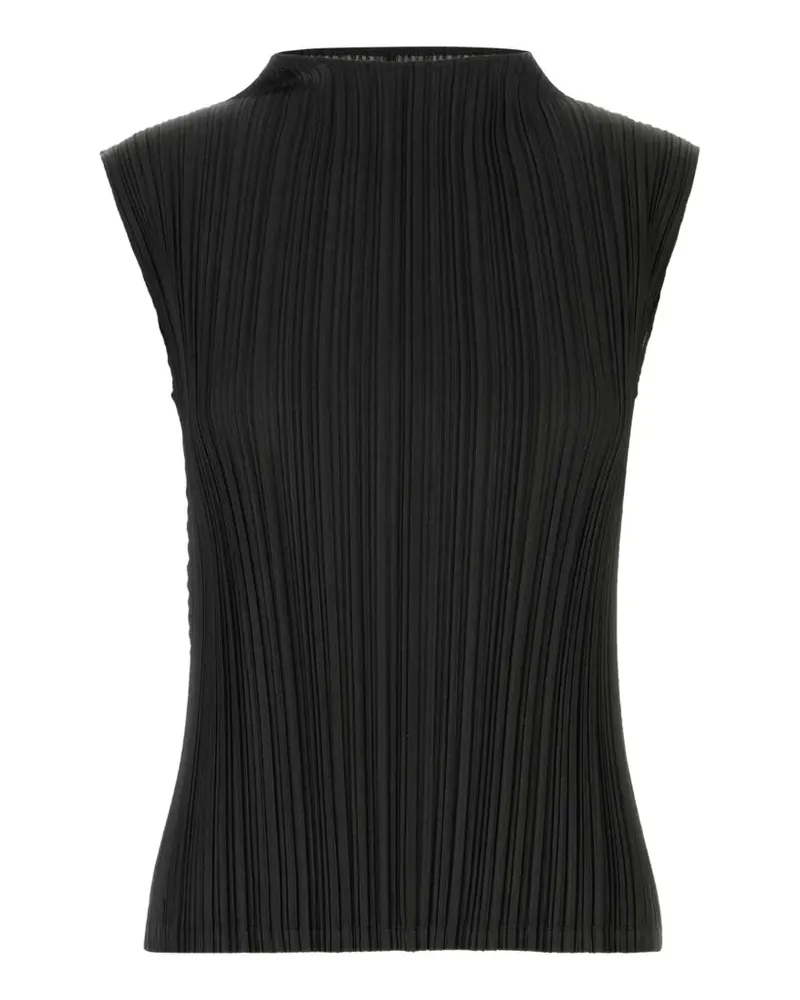 Issey Miyake Mellow Top mit Falten - Schwarz Schwarz