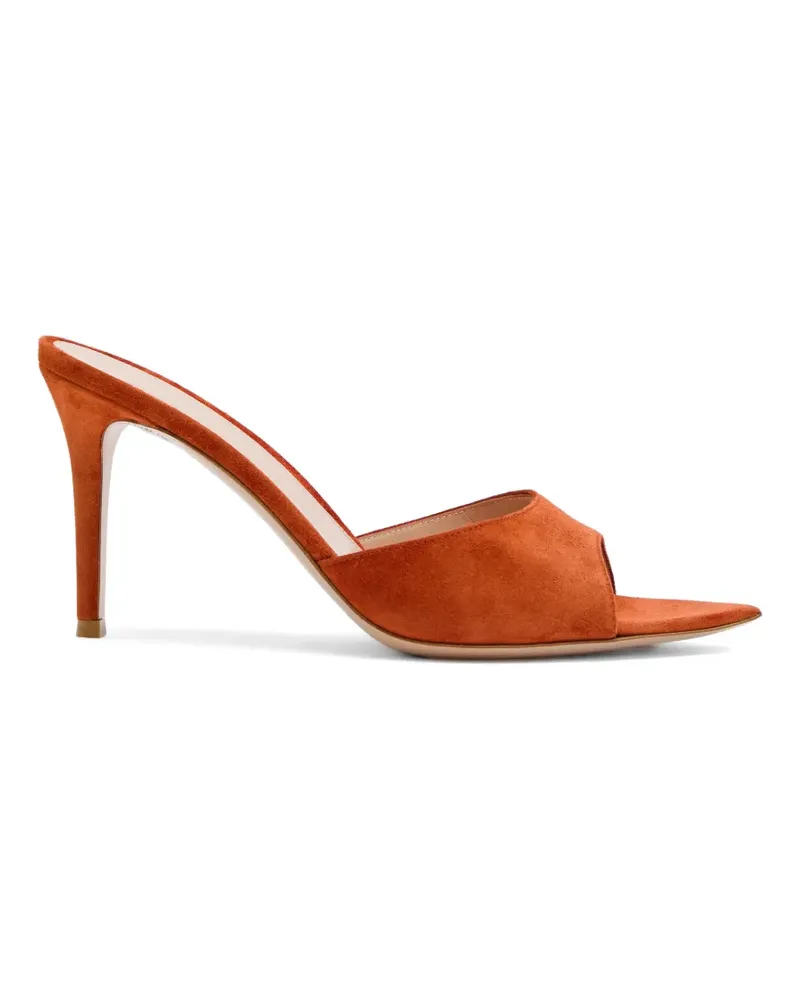 Gianvito Rossi Elle suede slip-on sandals - Orange Orange