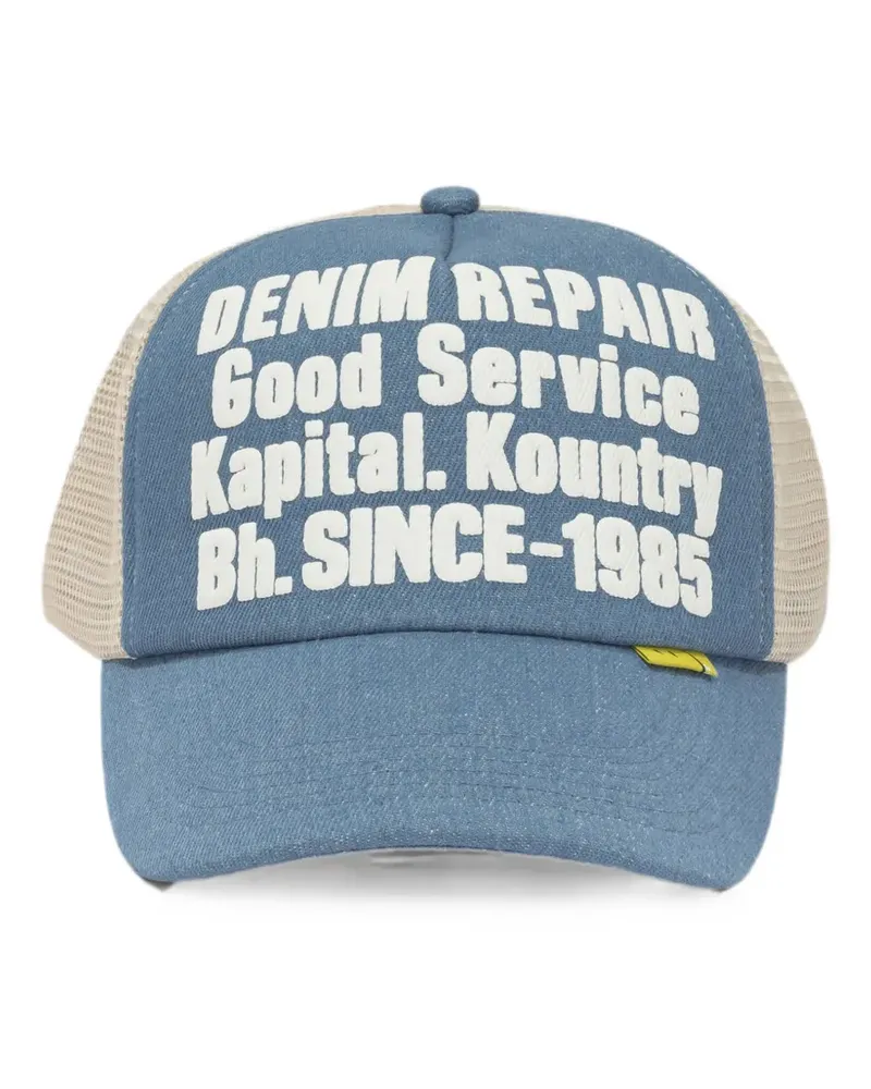 KAPITAL Baseballkappe mit Logo-Print - Blau Blau