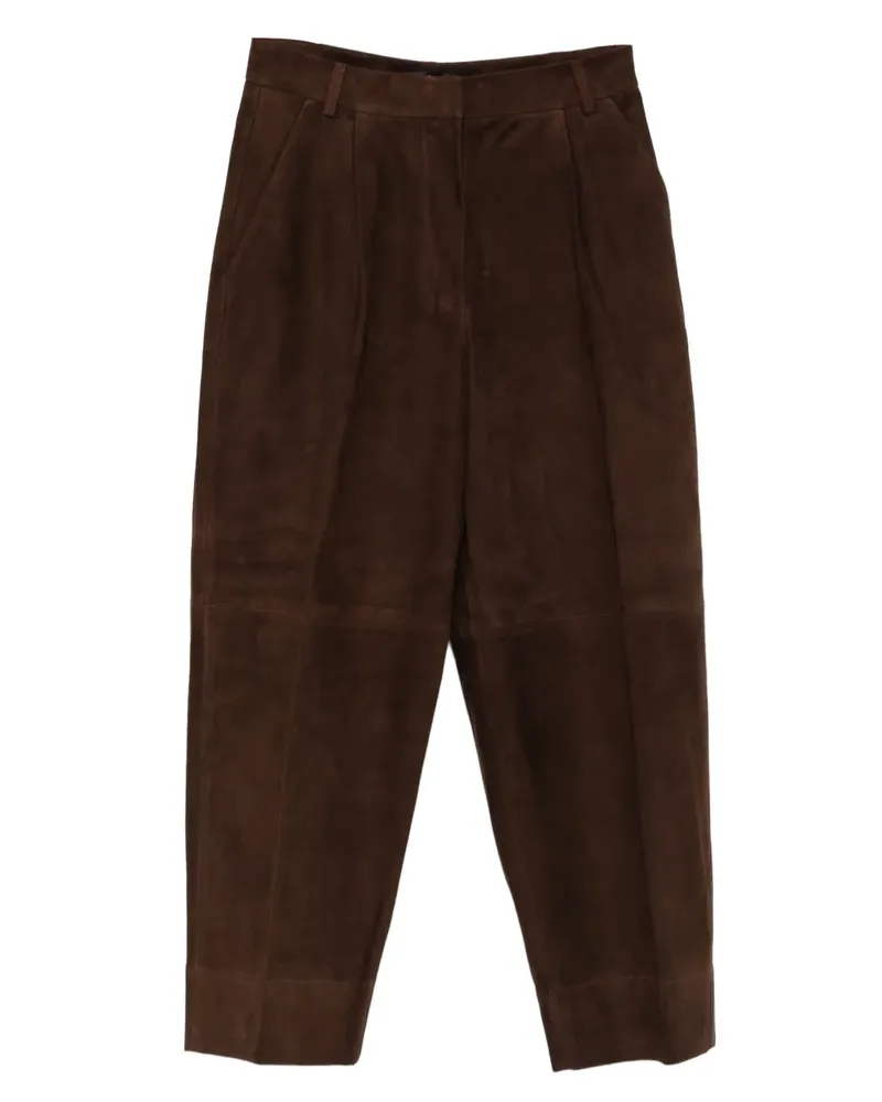 Seventy Cropped-Hose mit Bundfalten - Braun Braun