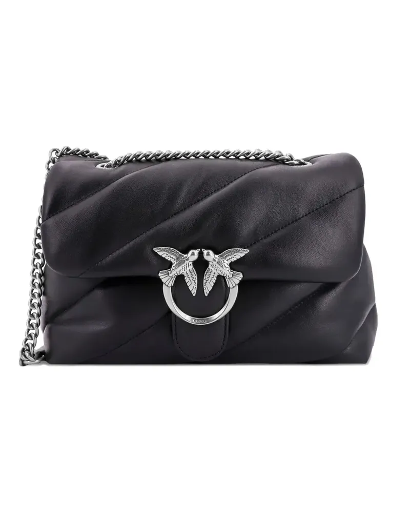 Pinko medium Classic Love matelassé flap leather shoulder bag - Schwarz Schwarz
