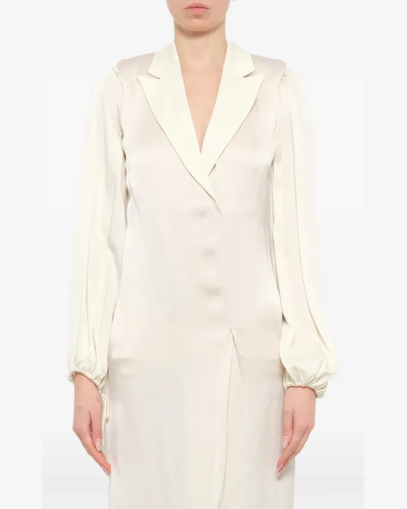 Lanvin Satinkleid mit fallendem Revers - Nude Nude