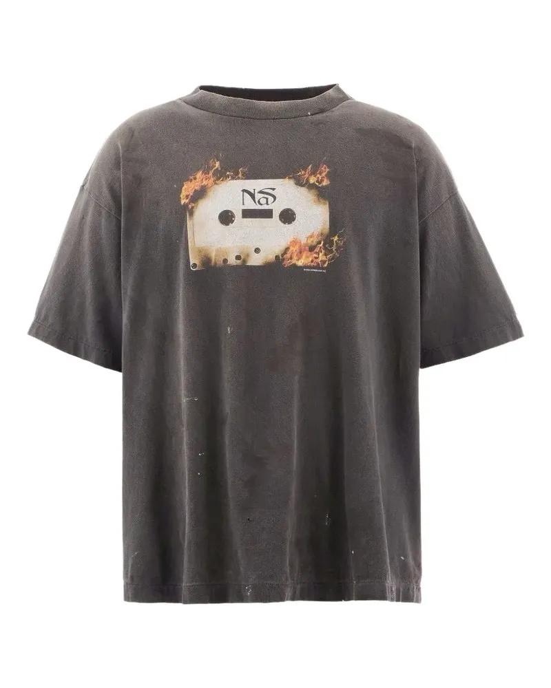 SAINT MXXXXXX T-Shirt mit grafischem Print - Schwarz Schwarz