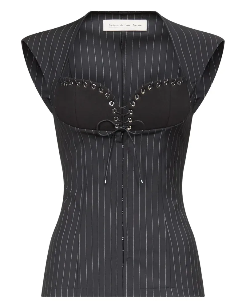 Ludovic de Saint Sernin Robin Oberteil mit Nadelstreifen - Grau Grau