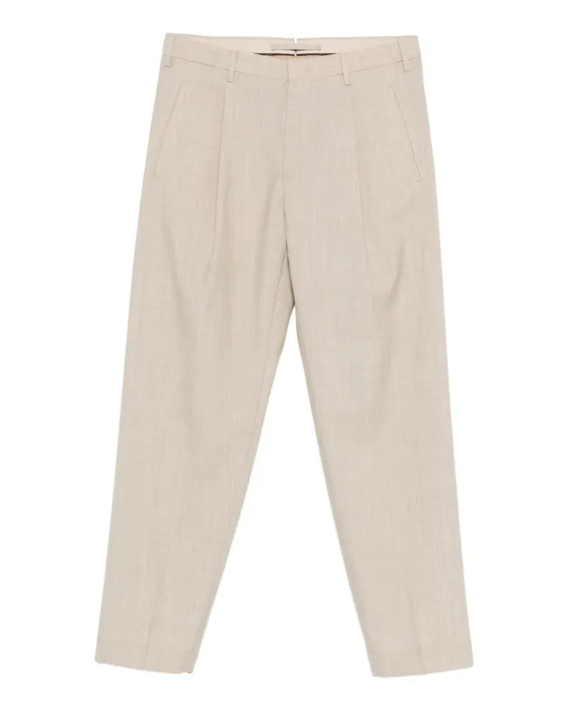 Incotex belt-loop pleated trousers - Nude Nude