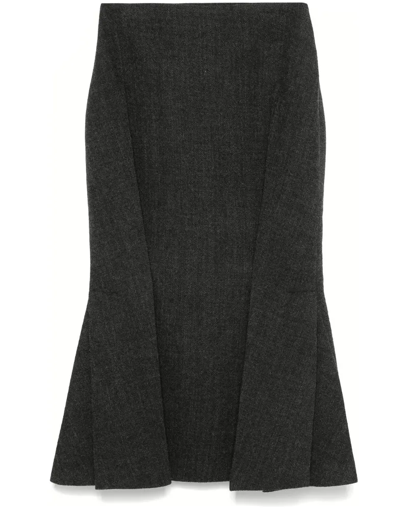 Prada Midirock mit Falten - Grau Grau