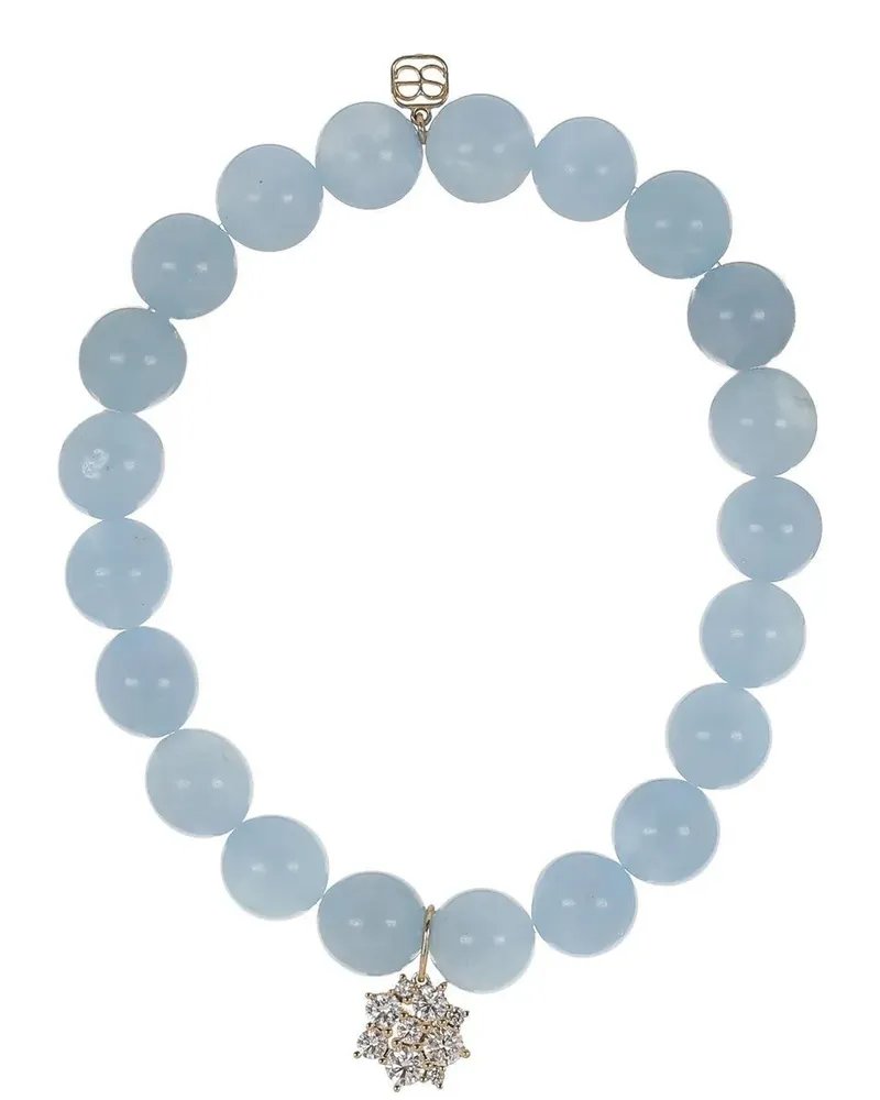 Sydney Evan Perlenarmband mit Aquamarin und Diamanten - Gold Gold