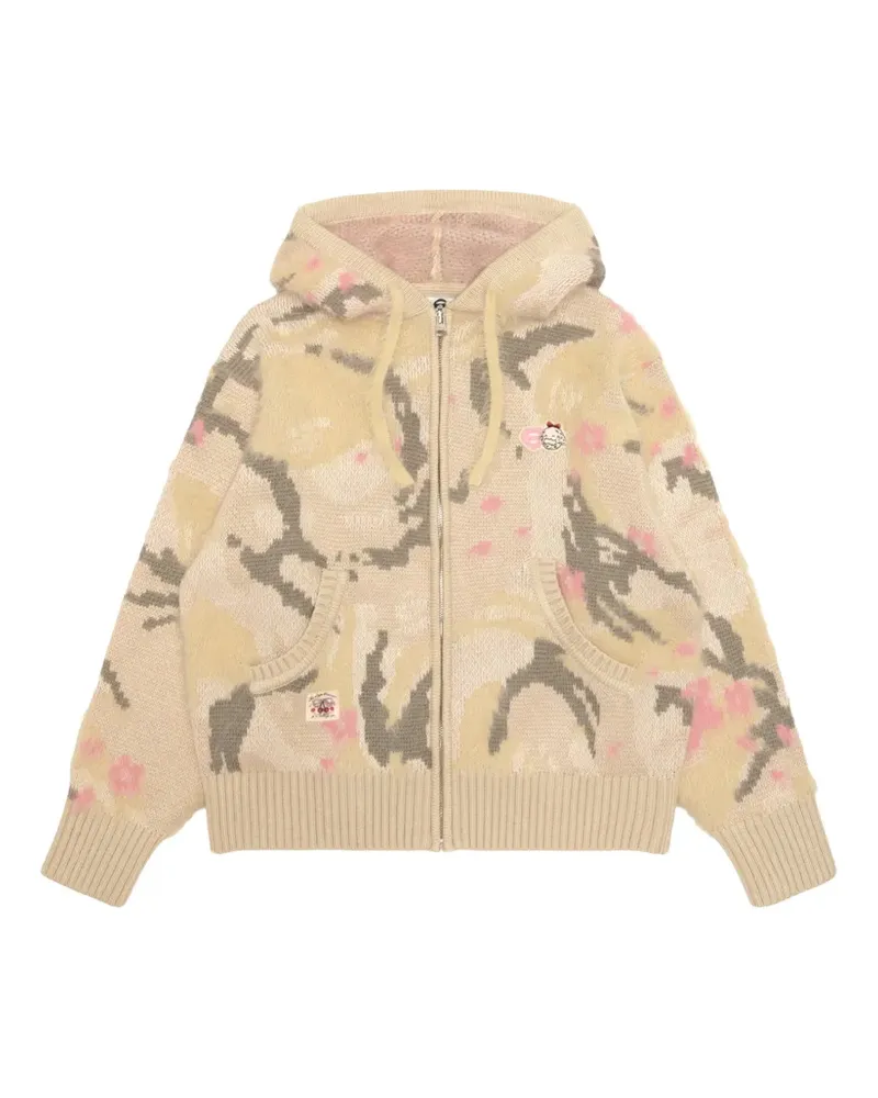 BAPE camouflage-pattern zip-fastening cardigan - Nude Nude