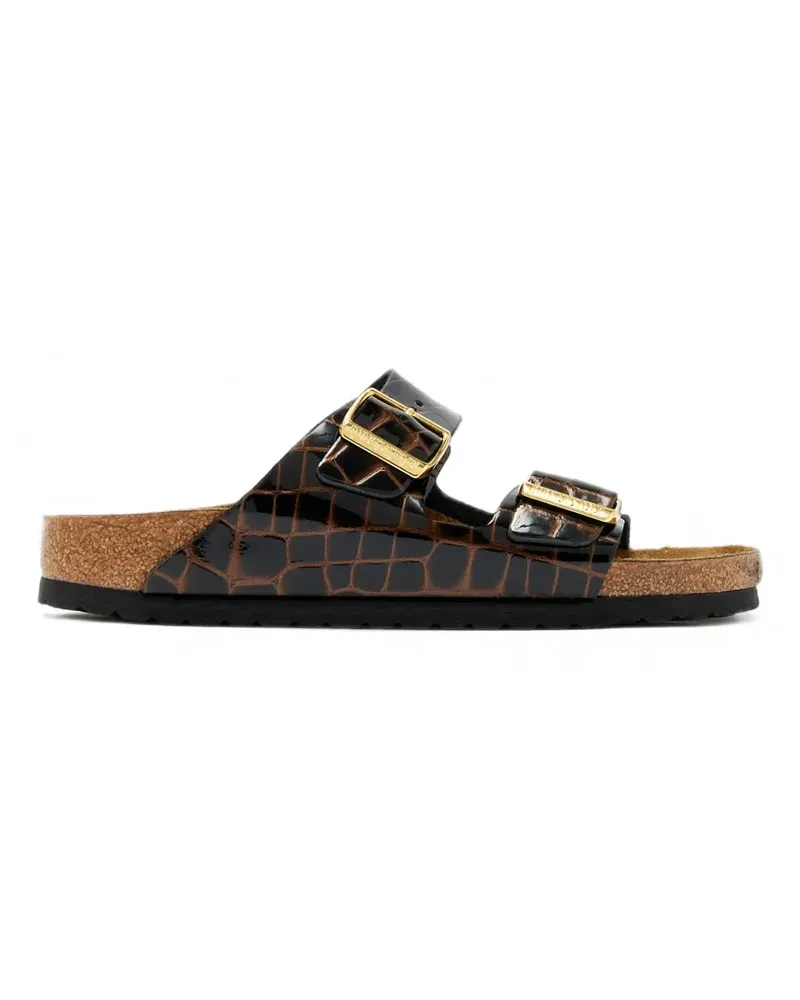 Birkenstock Arizona crocodile-effect leather sandals - Schwarz Schwarz