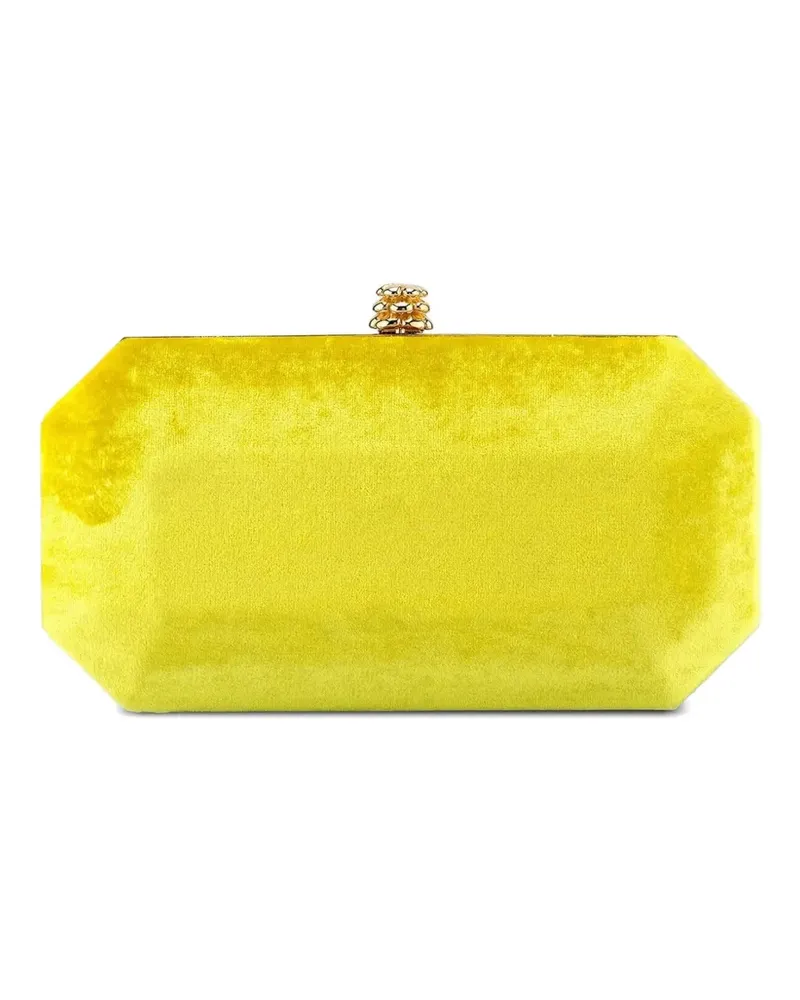 Tyler Ellis small Perry crushed texture clutch bag - Gelb Gelb