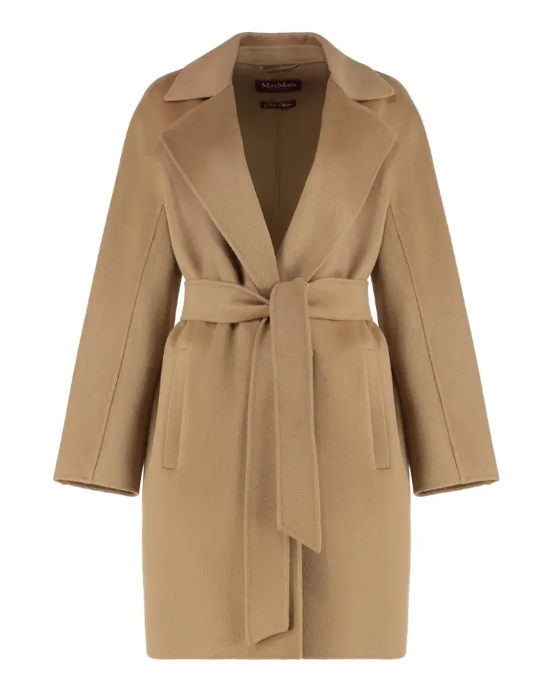 Max Mara notched-collar coat - Nude Nude