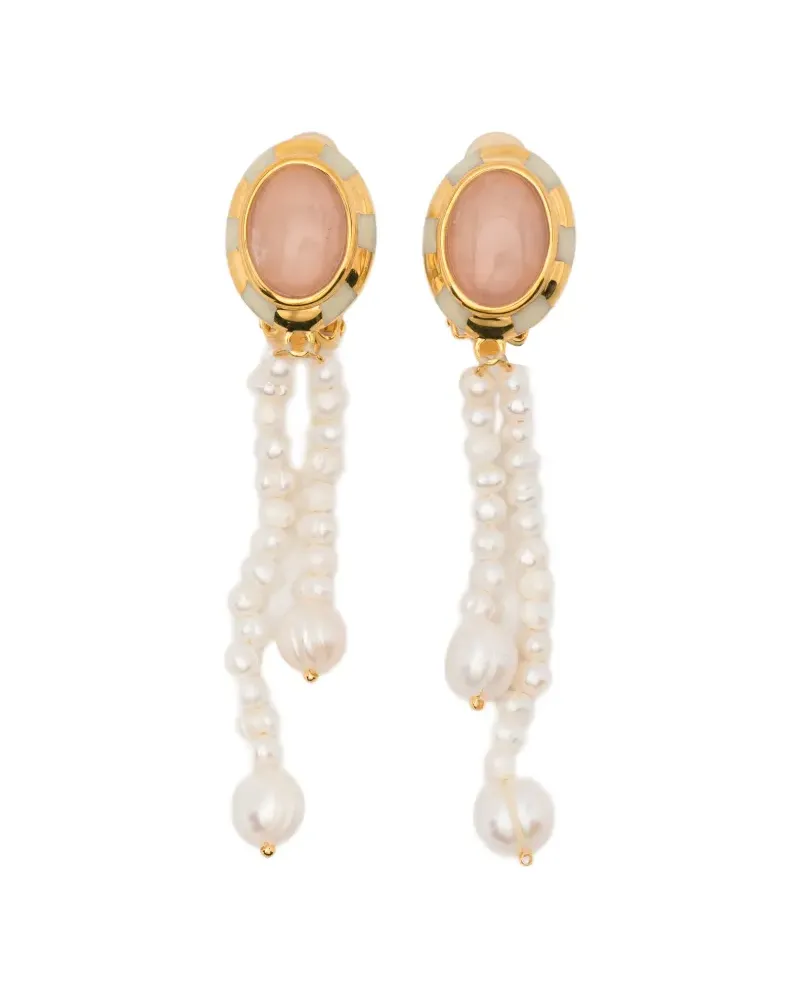 Aurélie Bidermann Mirasol pearl clip earrings - Gold Gold