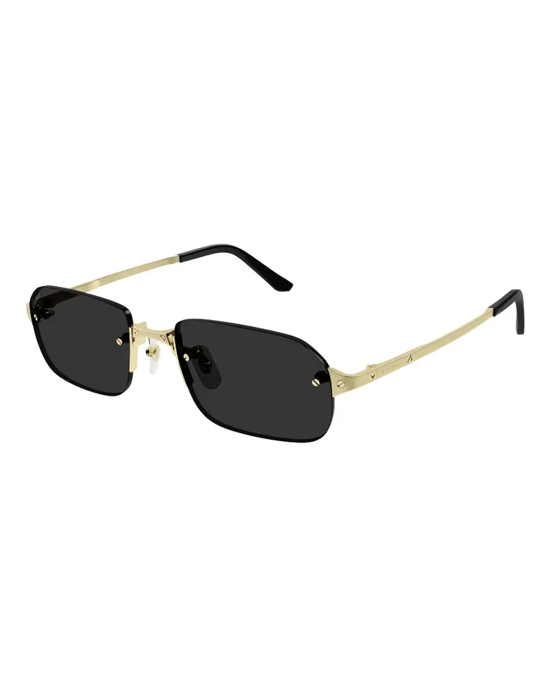 Cartier Sandrol Sonnenbrille mit eckigem Gestell - Gold Gold