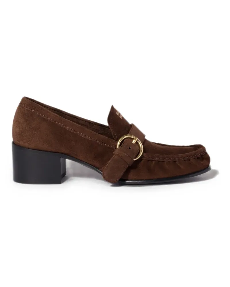 Miu Miu suede loafers with buckle - Braun Braun