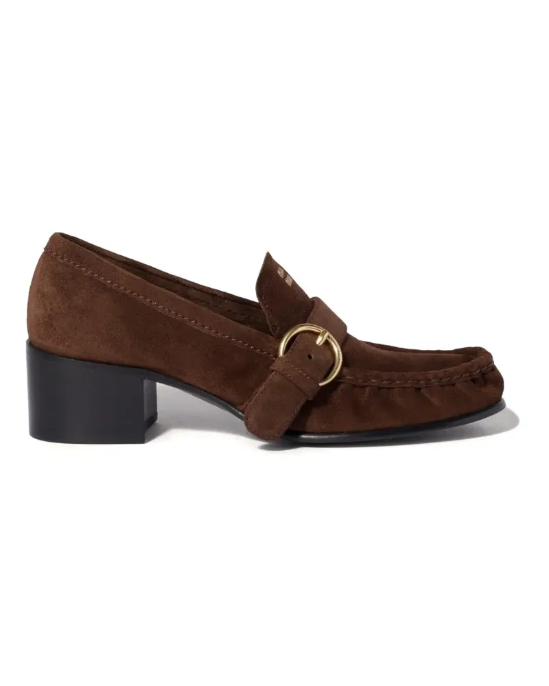 Miu Miu Loafer aus Wildleder mit Schnalle - Braun Braun