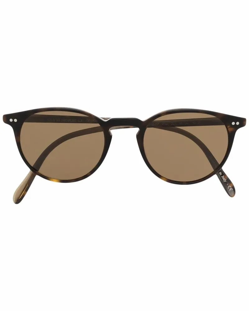 Oliver Peoples Riley Sonnenbrille mit rundem Gestell - Braun Braun