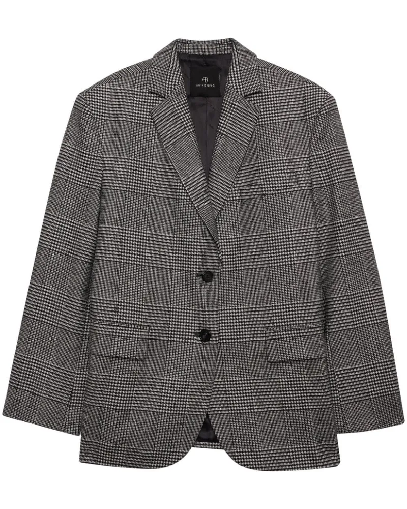 Anine Bing Karierter Quinn Blazer - Schwarz Schwarz