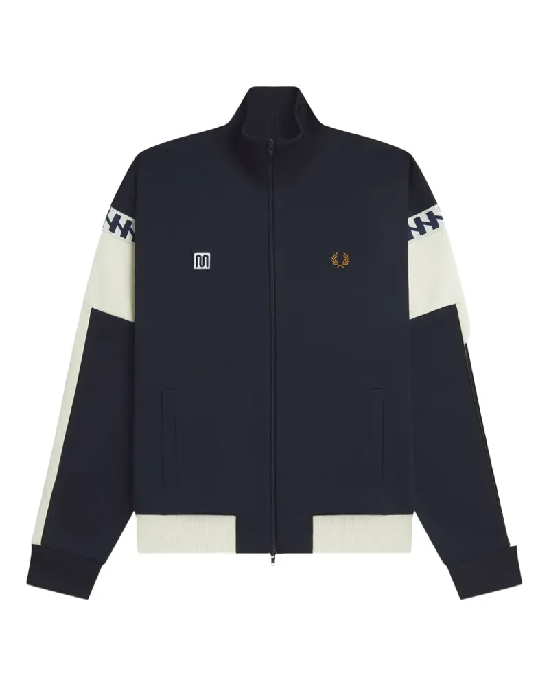 Fred Perry Bestickte Jacke in Colour-Block-Optik - Blau Blau