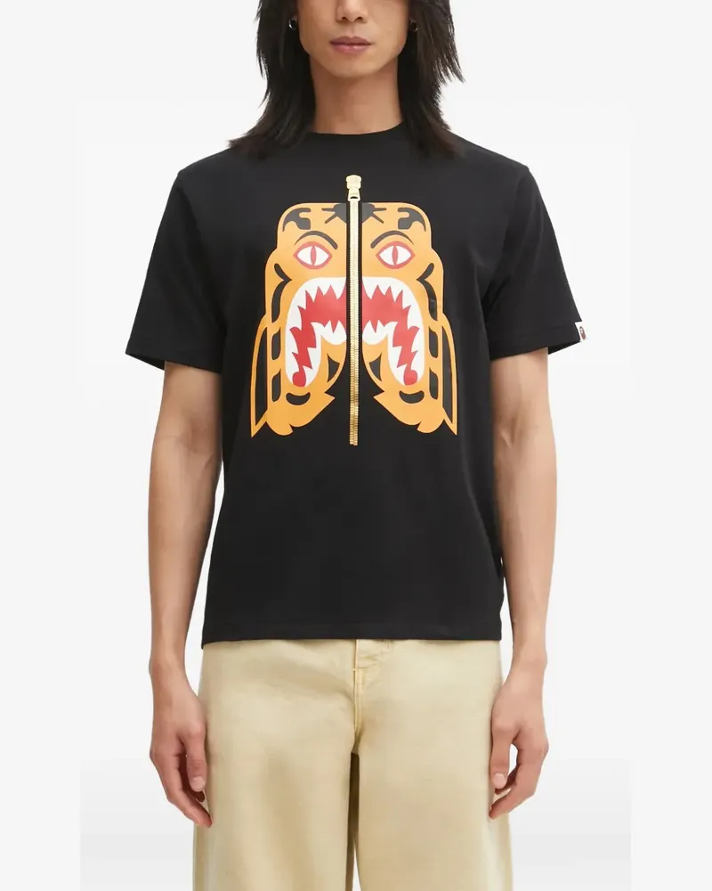 BAPE T-Shirt mit Tiger-Print - Schwarz Schwarz