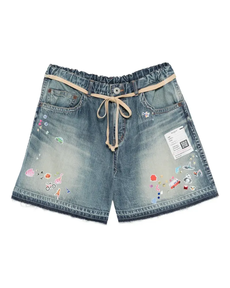 MIHARAYASUHIRO printed drawstring shorts - Blau Blau