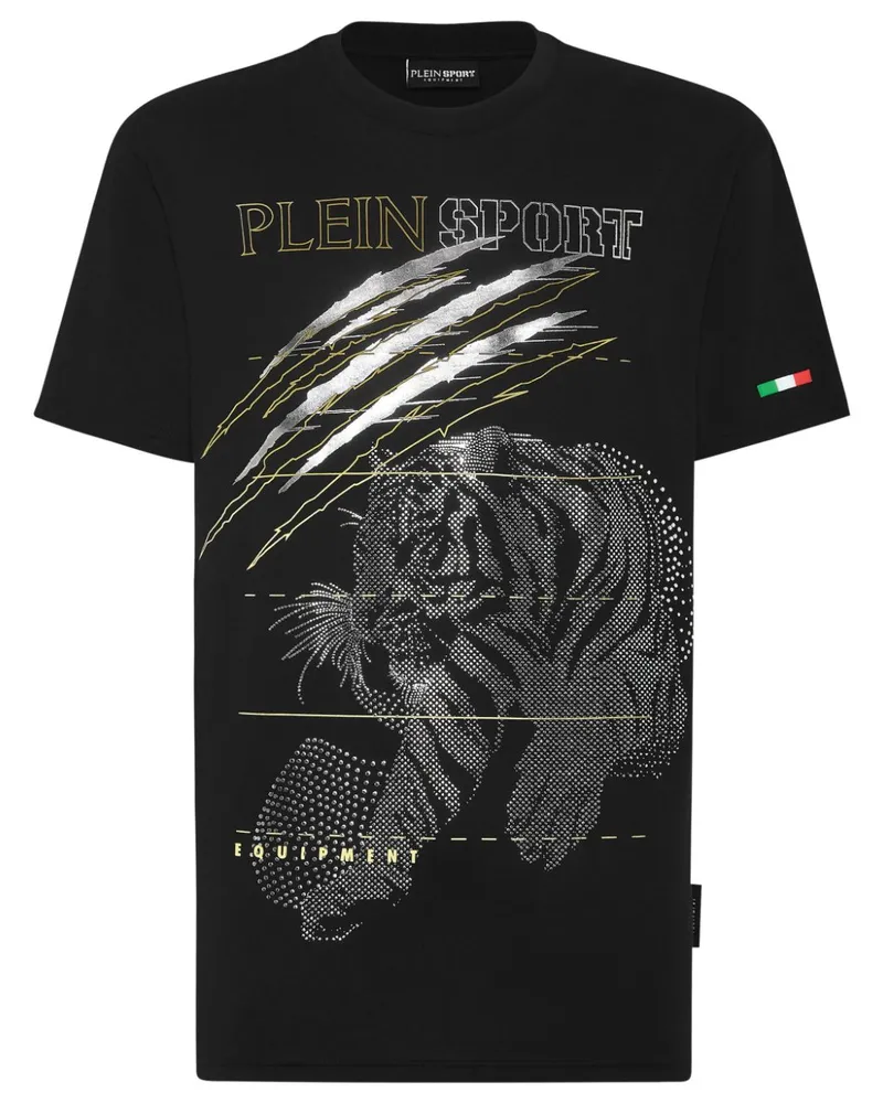 Philipp Plein T-Shirt mit Tigermotiv - Schwarz Schwarz