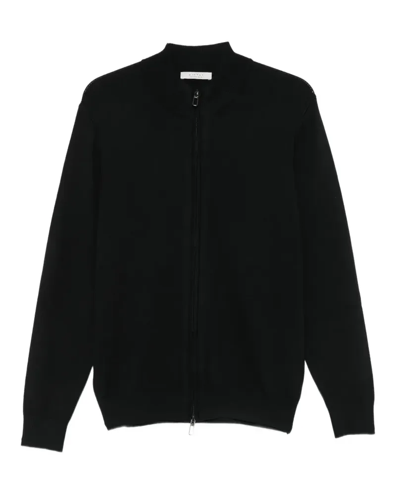 Diktat zip-up high-neck cardigan - Schwarz Schwarz