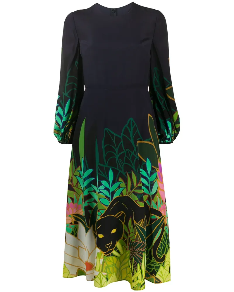 Valentino Garavani Panther in the Jungle' Midikleid - Blau Blau