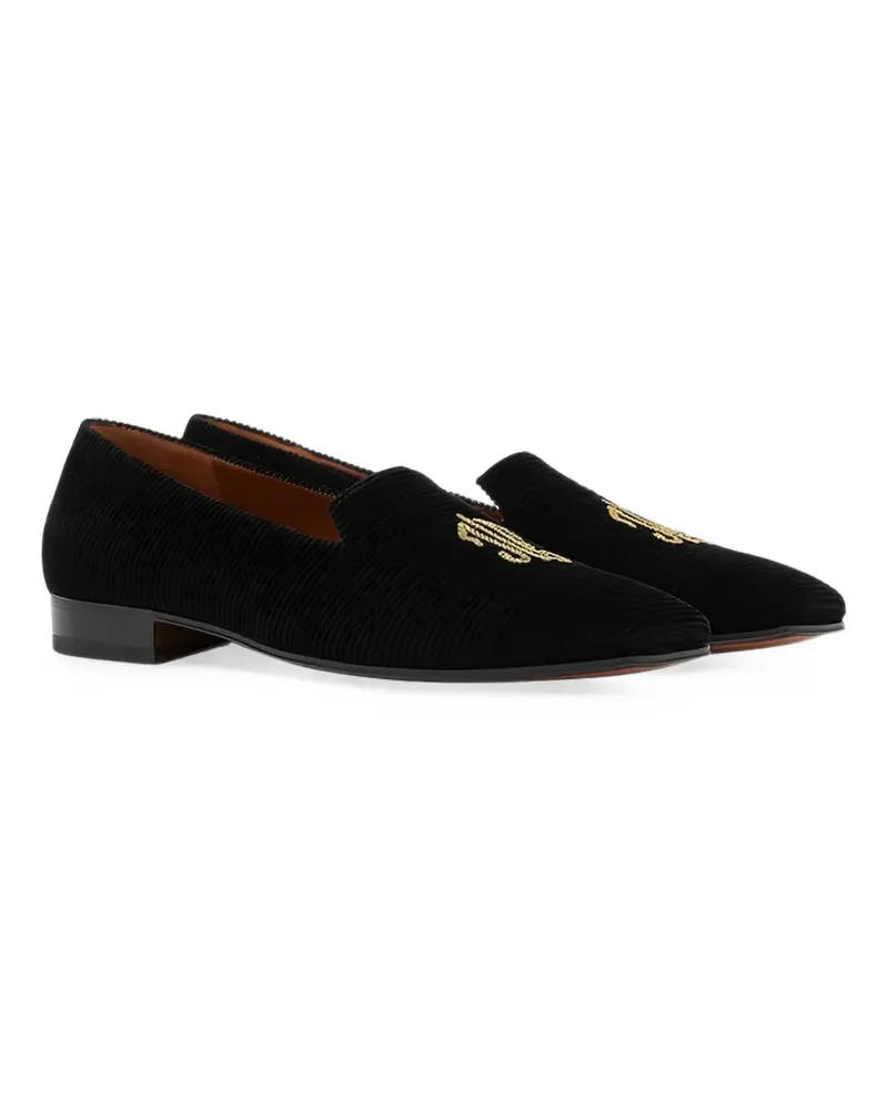 Ferragamo embroidered suede loafers - Schwarz Schwarz