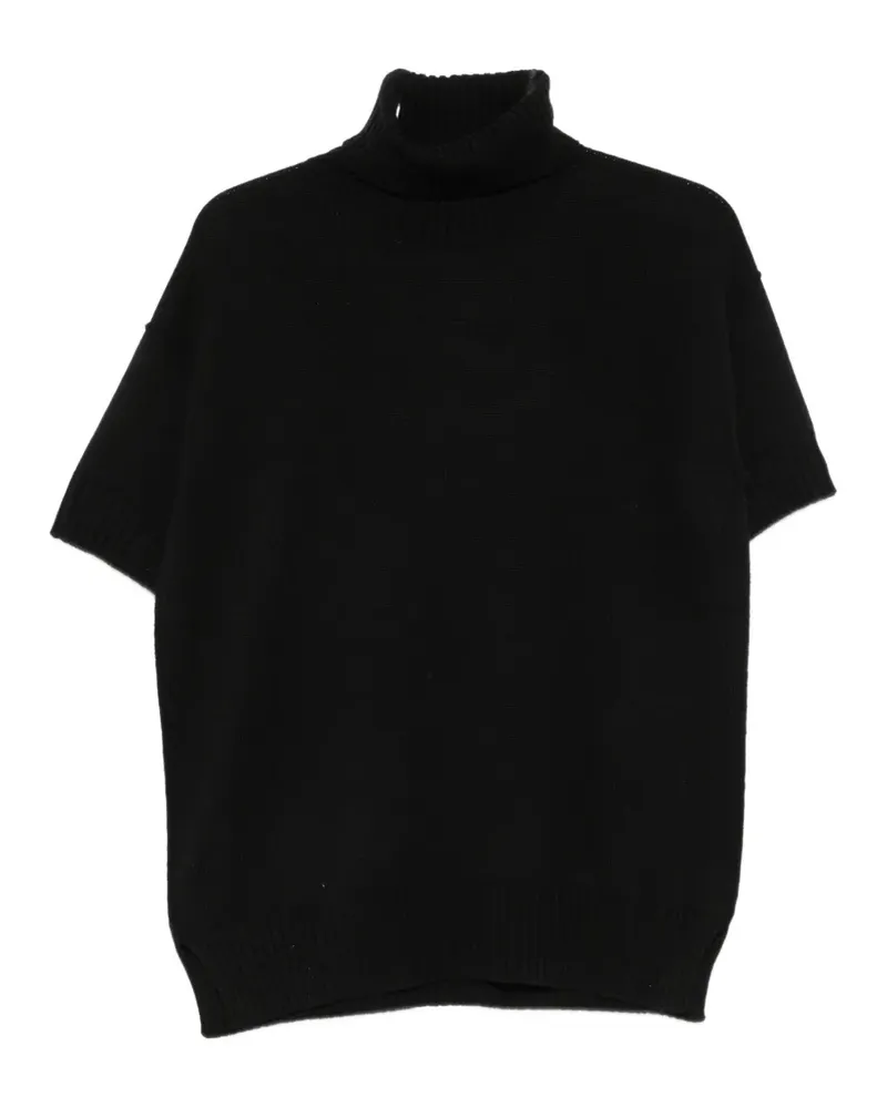 Lorena Antoniazzi Kurzärmeliger Rollkragenpullover - Schwarz Schwarz