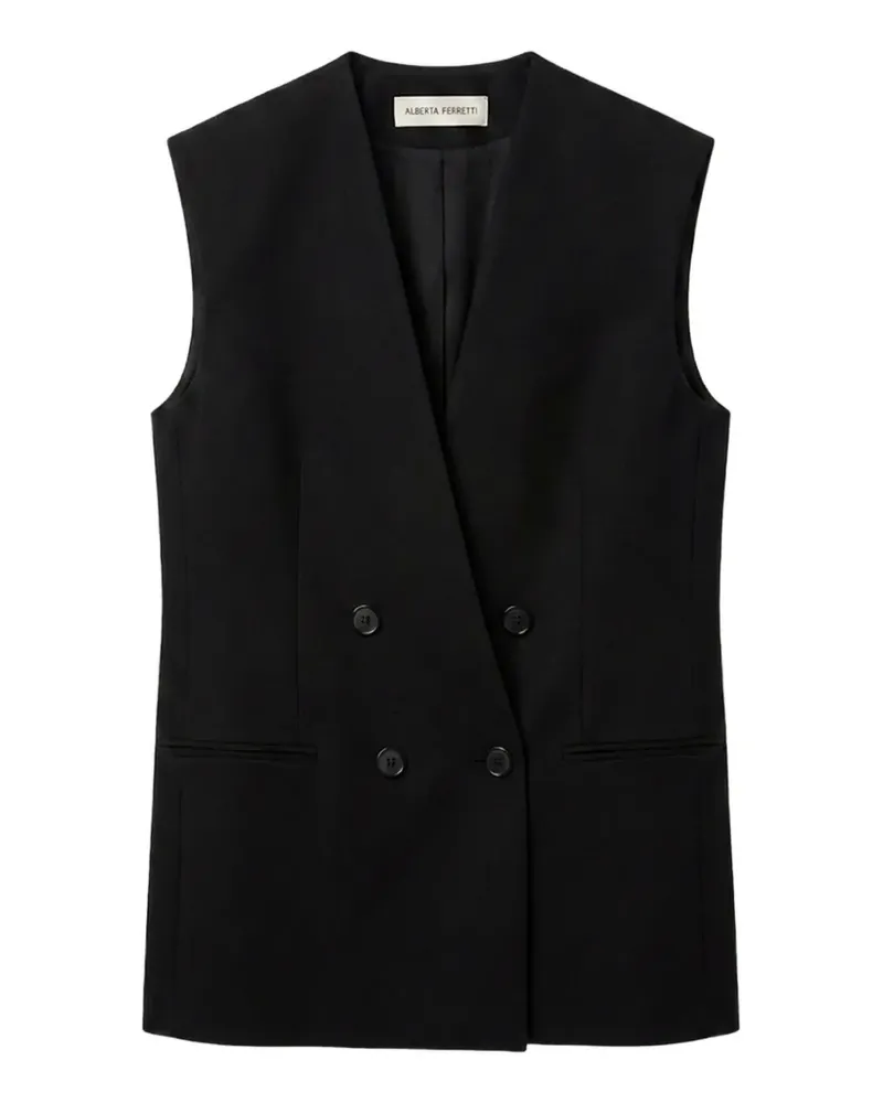 Alberta Ferretti V-neck double-breasted jacket - Schwarz Schwarz