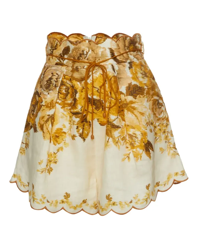 Zimmermann Aliane floral-print shorts - Nude Nude
