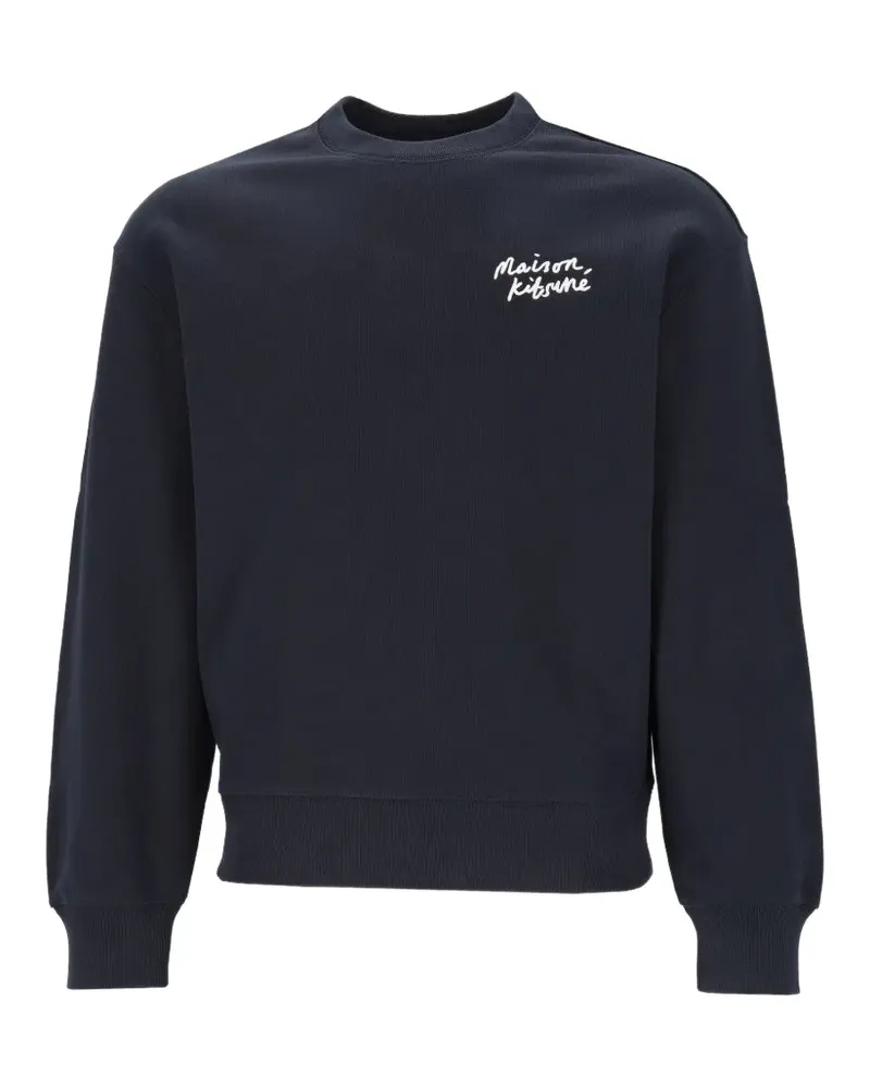 Kitsuné Handwriting logo-embroidered hoodie - Blau Blau