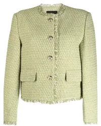 Tout a Coup Tweed-Jacke mit Fransen Grün