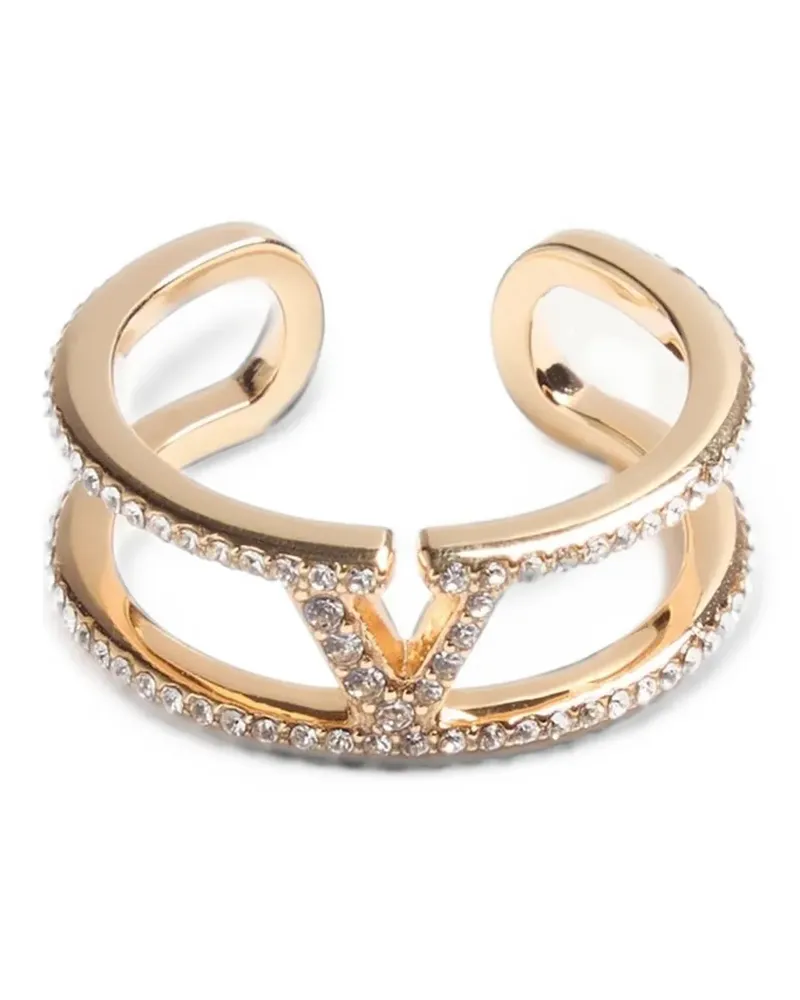 Valentino Garavani VLogo Signature Ring aus Metall und Swarovski-Kristallen - Gold Gold