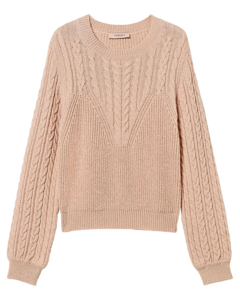 Twin-Set Pullover mit Zopfmuster - Nude Nude
