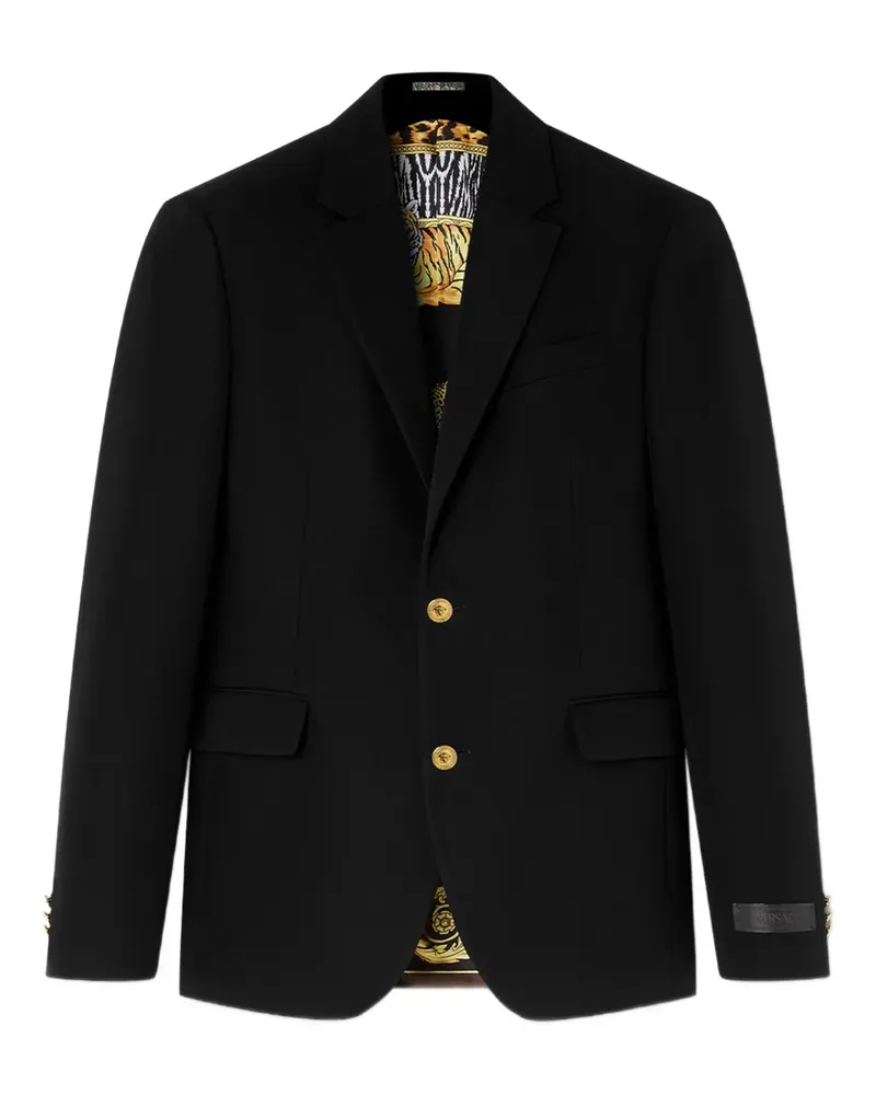 Versace Jacke mit Logo-Schild - Schwarz Schwarz