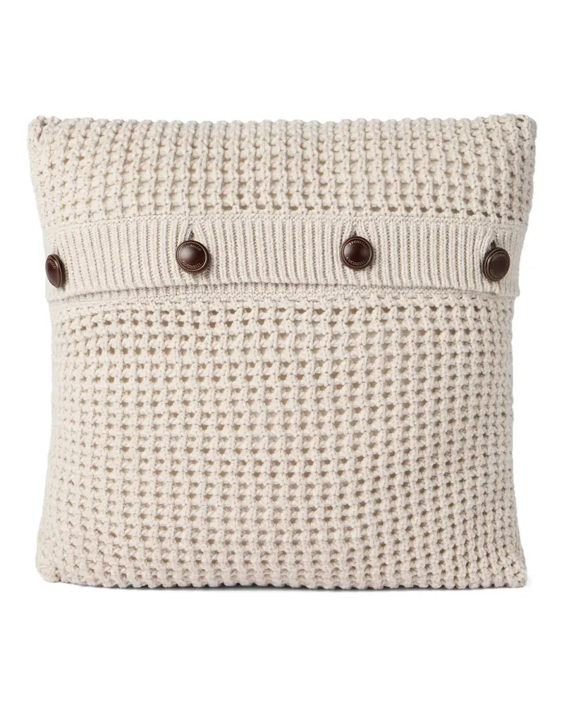 Brunello Cucinelli Strickkissen mit Knöpfen - Nude Nude