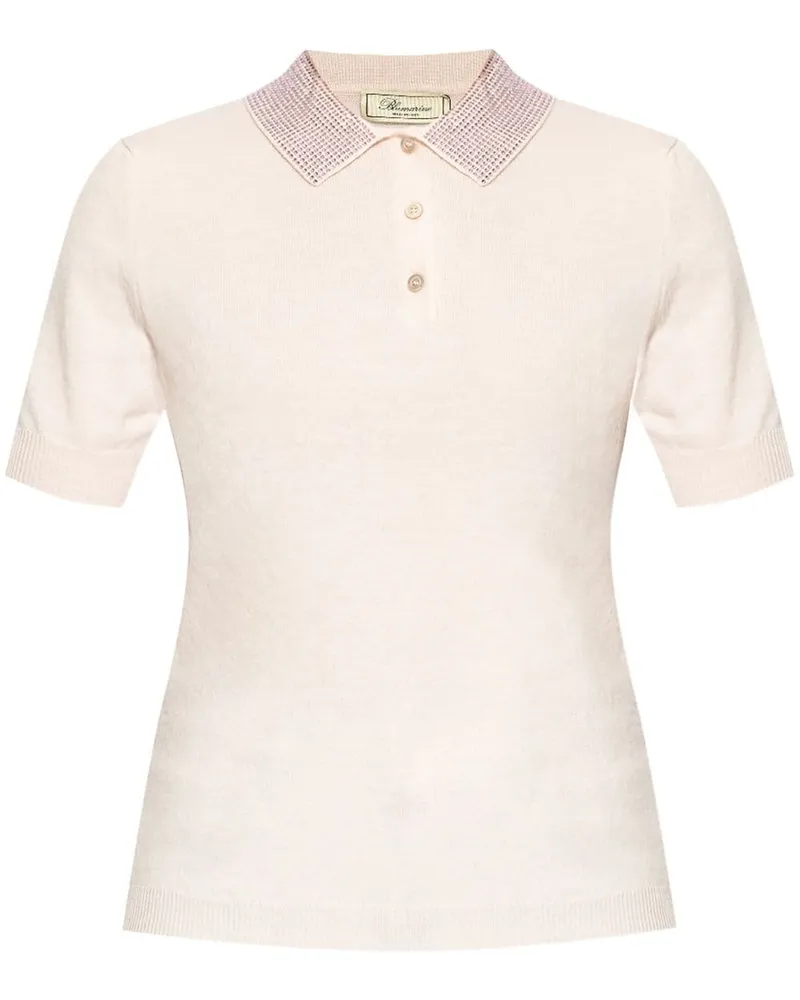 Blumarine Poloshirt mit Strass - Rosa Rosa