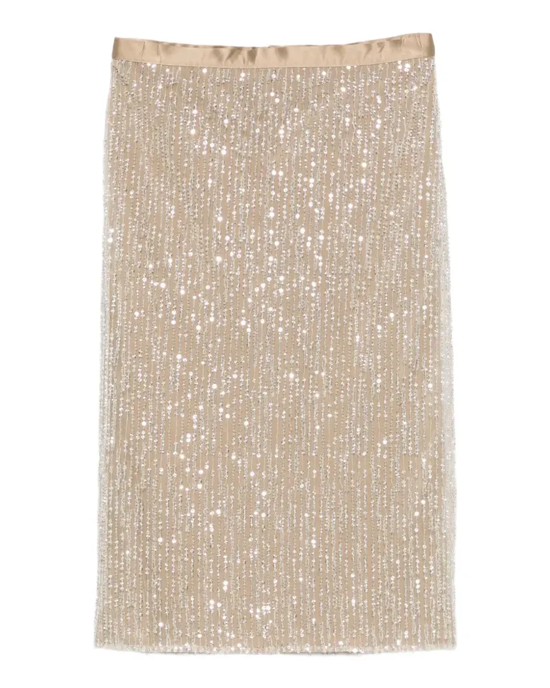 AMI Paris Bleistiftrock mit Pailletten - Nude Nude