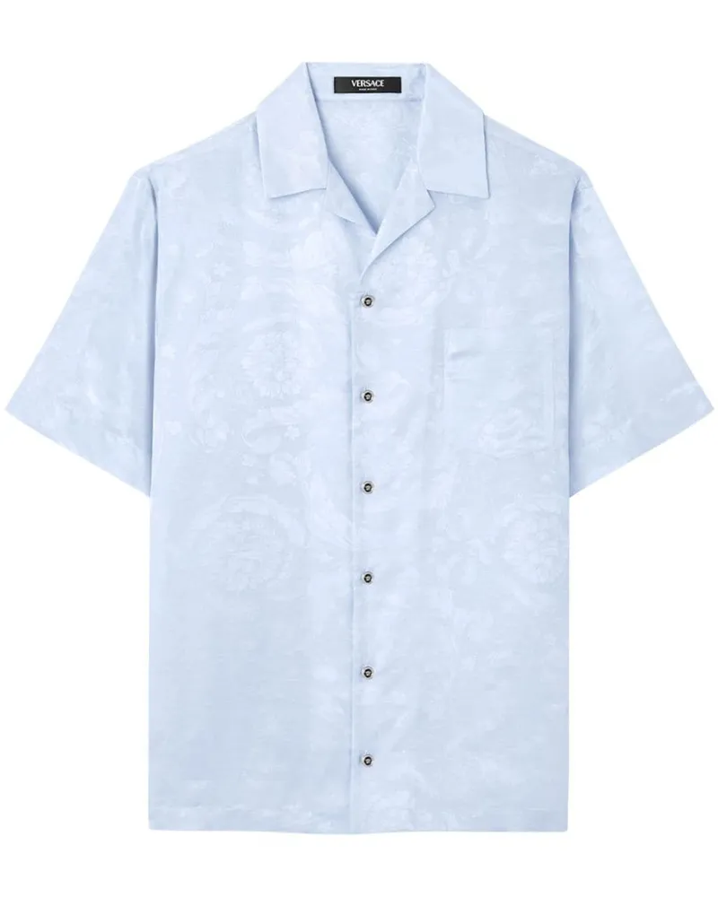 Versace Hemd aus Barocco-Jacquard - Blau Blau
