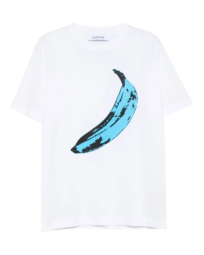 Études Studio banana-print T-shirt - Weiß Weiß