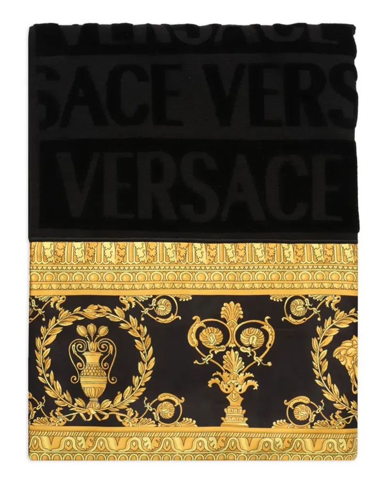 Versace Badetuch mit Barocco-Print - Schwarz Schwarz