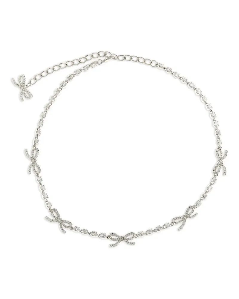 Self-Portrait Halskette mit Kristallschleife - Silber Silber